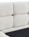 Lit coffre en velours chiné beige 140x190 cm BUBBLE