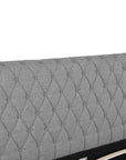Lit double avec 4 tiroirs en lin gris 140x190 cm LEANDRE