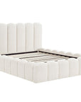 Lit double en tissu bouclette beige 140x190 cm RITA