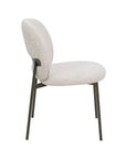 Lot de 2 chaises en tweed écru et pieds en métal marron MARCUS