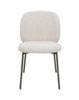 Lot de 2 chaises en tweed écru et pieds en métal marron MARCUS