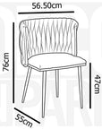 Lot de 2 chaises en velours noir pieds en métal doré POLO