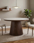 Lot de 2 chaises en velours tissé écru pieds en métal marron JULES