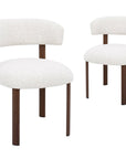 Lot de 2 chaises en velours tissé écru pieds en métal marron LOUISA