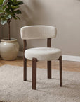 Lot de 2 chaises en velours tissé écru pieds en métal marron MARYSE