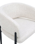 Lot de 2 chaises en velours tissé écru pieds en métal noir DIANA