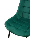 Lot de 4 chaises capitonnées en velours vert SOREN