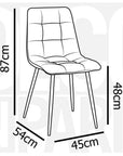 Lot de 4 chaises en tissu beige capitonné JEREMI