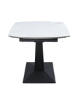 Table à manger extensible en céramique blanche 8 personnes 120-180 cm ELIAD