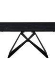 Table à manger extensible en métal noir avec plateau en céramique noir 160-240 cm HELSINKI
