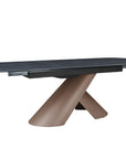 Table à manger extensible pieds métal marron plateau céramique 180-240 cm MILANO