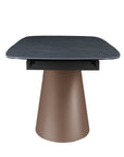 Table à manger extensible pieds métal marron plateau céramique 180-240 cm MILANO
