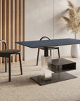 Table basse relevable avec rangement en céramique noir ADELIE