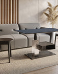 Table basse relevable avec rangement en céramique noir ADELIE