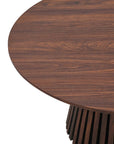 Table basse ronde en bois foncé HEKA