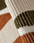 Tapis beige à motifs géométriques verts et terracotta 200 x 290 cm IONA