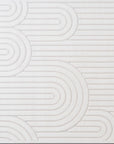 Tapis blanc écru à relief géométriques 192 x 290 cm AFINA