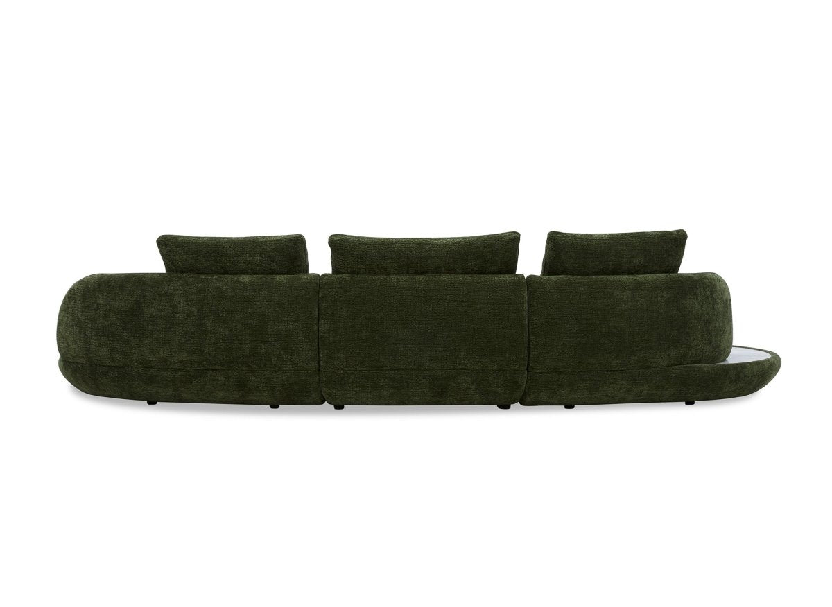 Canapé 4 places en velours tissé vert olive DARIUS