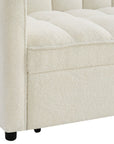 Canapé convertible 2 places en tissu bouclette écru JASPER