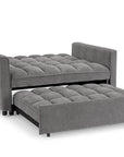 Canapé convertible 2 places en velours texturé gris JASPER
