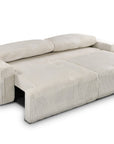 Canapé convertible 3 places avec coffre en velours côtelé épais beige MILO