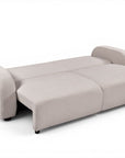 Canapé convertible 3 places en tissu texturé beige MAYORA