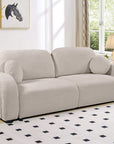 Canapé convertible 3 places en tissu texturé beige MAYORA