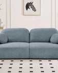 Canapé convertible 3 places en tissu texturé bleu MAYORA
