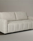 Canapé convertible express 3 places en tissu beige ISANDRO