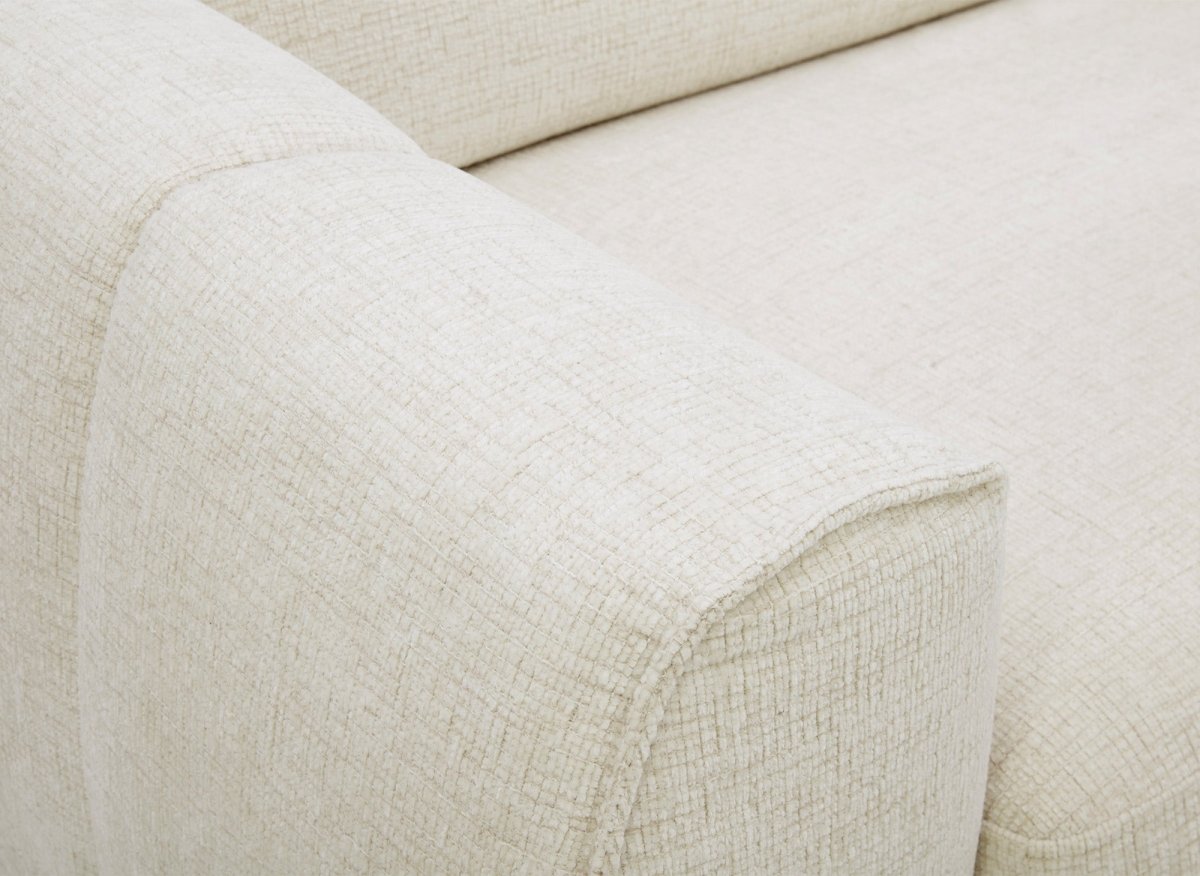 Canapé convertible express 3 places en velours texturé beige CALEB