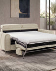 Canapé convertible express 3 places en velours texturé beige CALEB