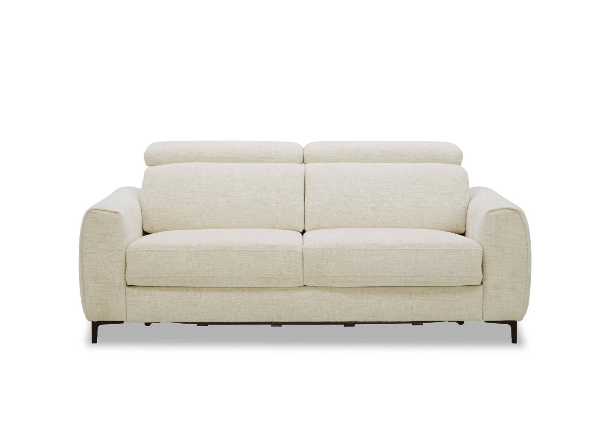 Canapé convertible express 3 places en velours texturé beige CALEB