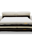 Canapé convertible express 3 places en velours texturé beige CALEB