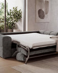Canapé convertible express 3 places en velours texturé gris BASILE