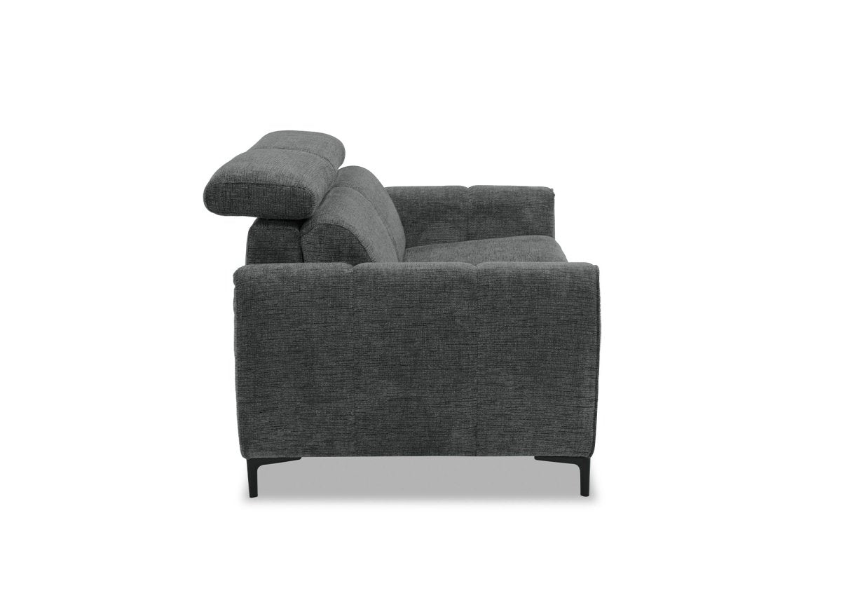 Canapé convertible express 3 places en velours texturé gris CALEB