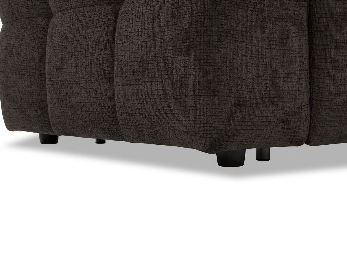 Canapé convertible express 3 places en velours texturé marron BASILE