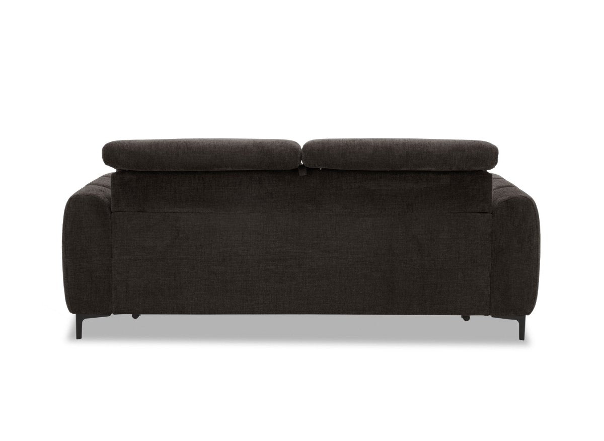Canapé convertible express 3 places en velours texturé marron CALEB