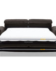Canapé convertible express 3 places en velours texturé marron CALEB