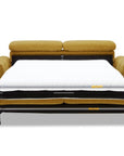 Canapé convertible express 3 places en velours texturé moutarde CALEB