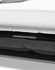 Canapé convertible express 3 places matelas 15 cm en tissu texturé gris ADILIO