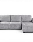 Canapé d'angle convertible avec coffre en velours chiné gris MARLA - Angle droit