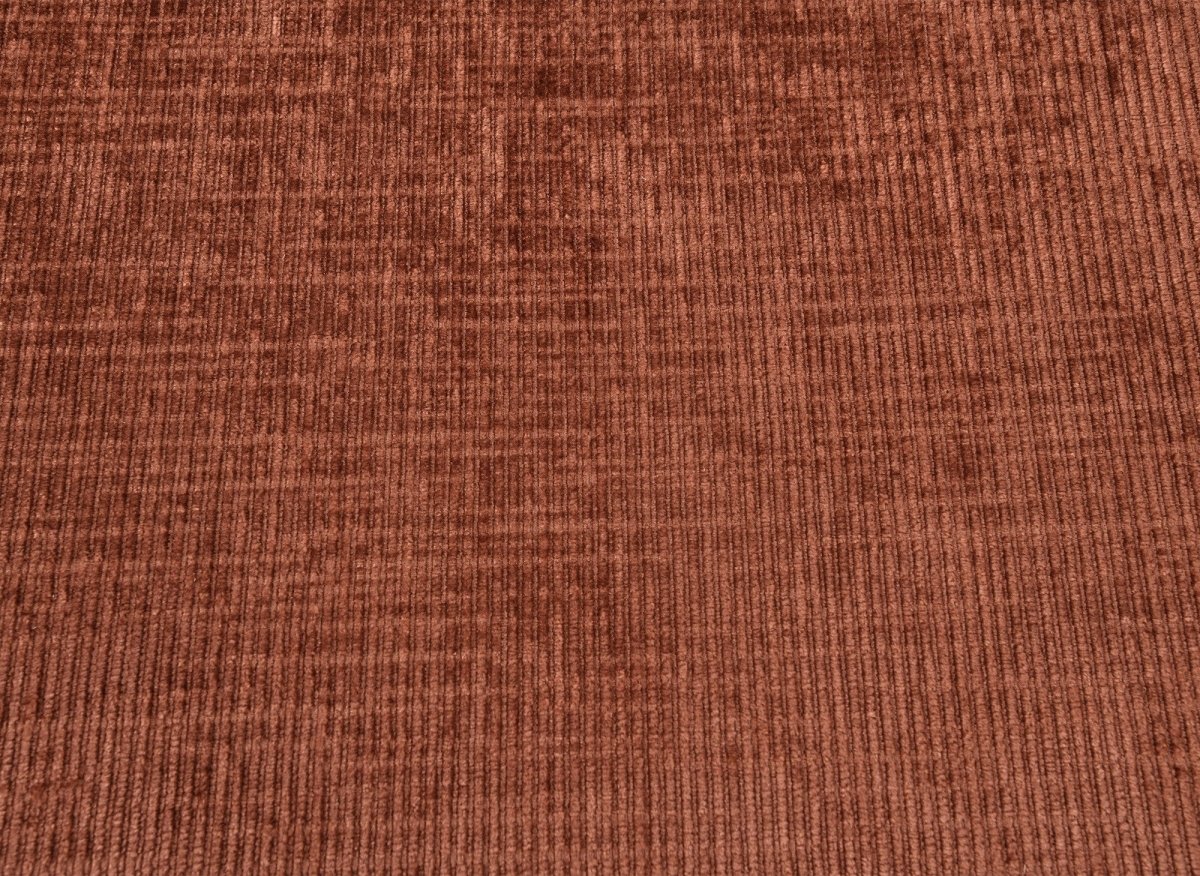 Canapé d'angle convertible avec coffre en velours chiné terracotta LUFY - Angle gauche