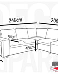 Canapé d'angle convertible en tissu gris foncé ALBAN - Angle droit