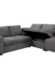 Canapé d'angle convertible en tissu gris foncé ALBAN - Angle droit