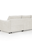 Canapé d'angle convertible et réversible en velours chiné beige  MYSA