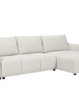 Canapé d'angle convertible et réversible en velours chiné beige  MYSA