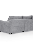 Canapé d'angle convertible et réversible en velours chiné gris MYSA