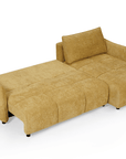 Canapé d'angle convertible et réversible en velours chiné jaune MYSA