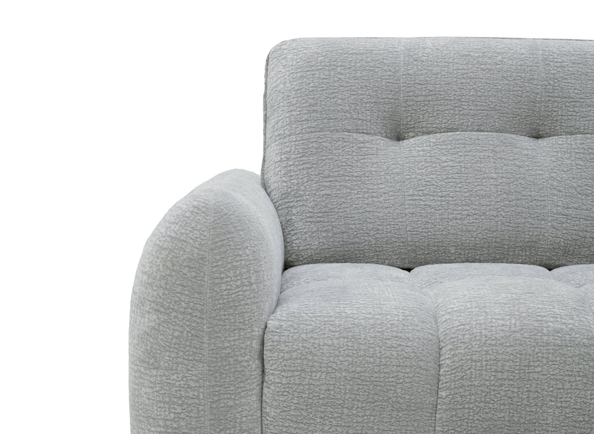 Canapé d'angle en velours tissé gris clair avec dossier réglable ADONIS - Angle droit