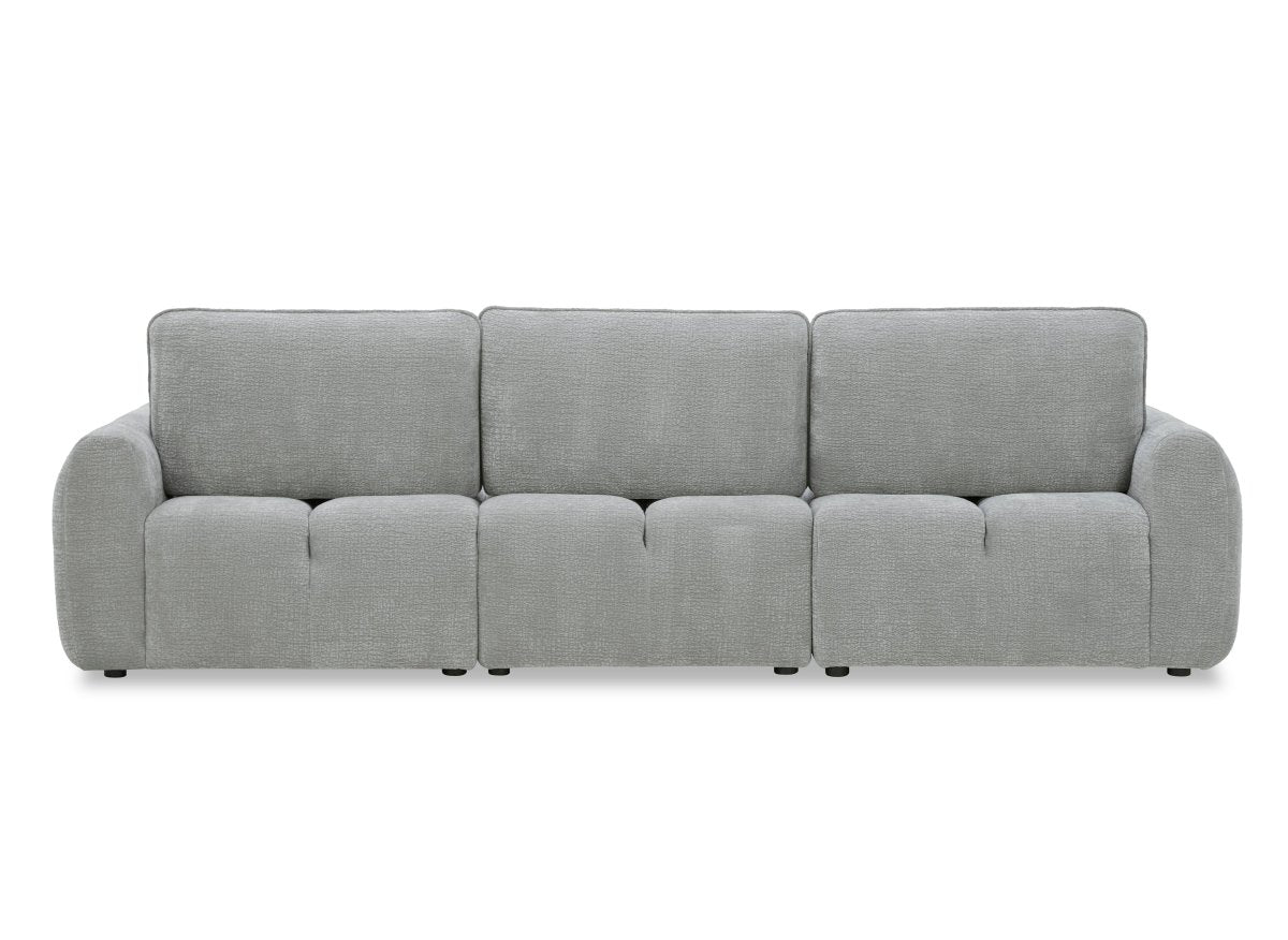 Canapé d'angle en velours tissé gris clair avec dossier réglable ADONIS - Angle droit